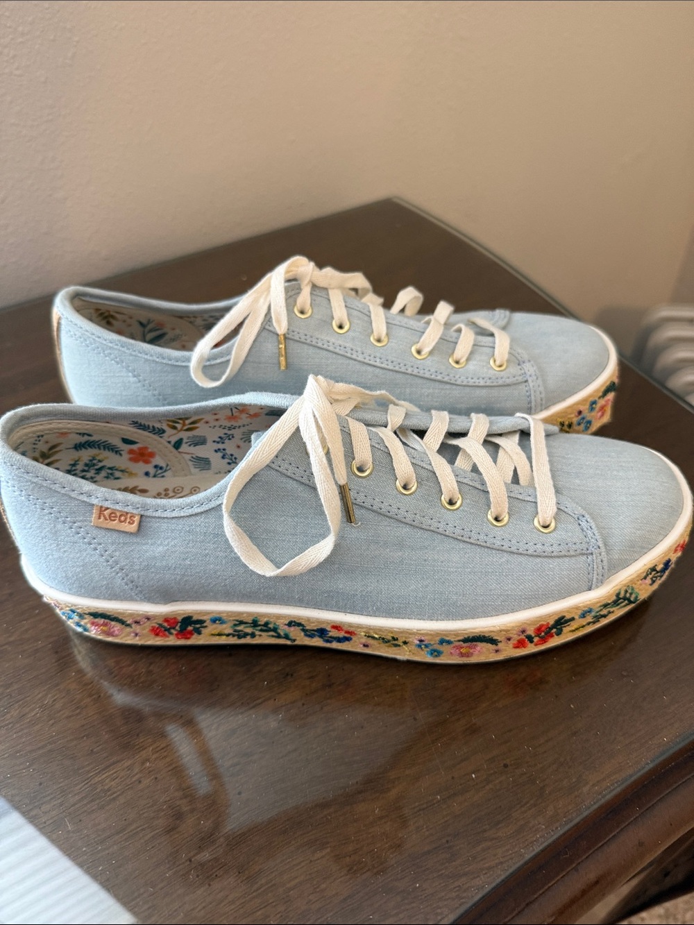 Keds x Rifle Paper Rosalie embroidered sneakers